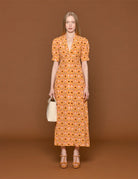 abito lungo roxana sun burst orange - Frida SRL
