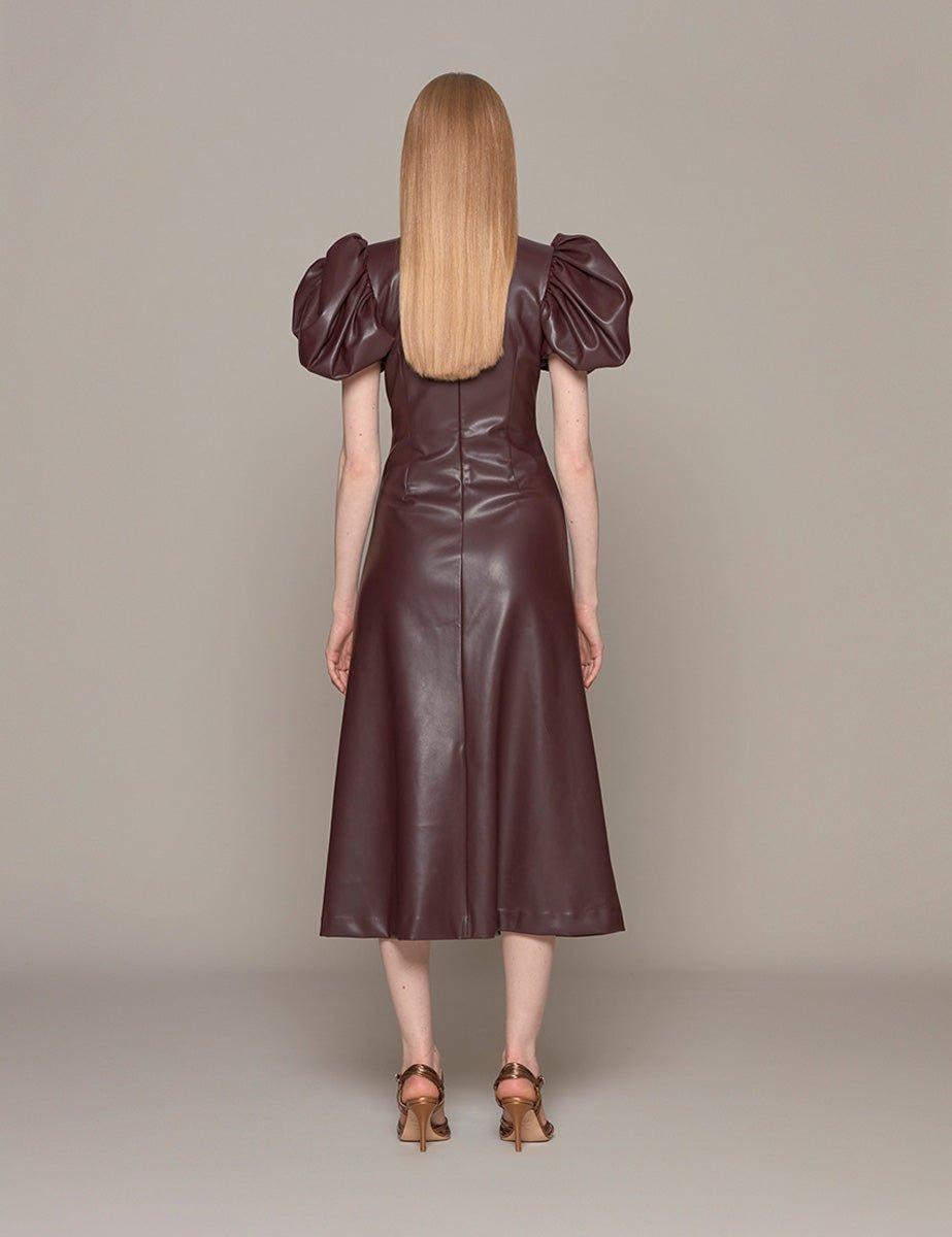 abito manica puff zinfandel - rotate - abito