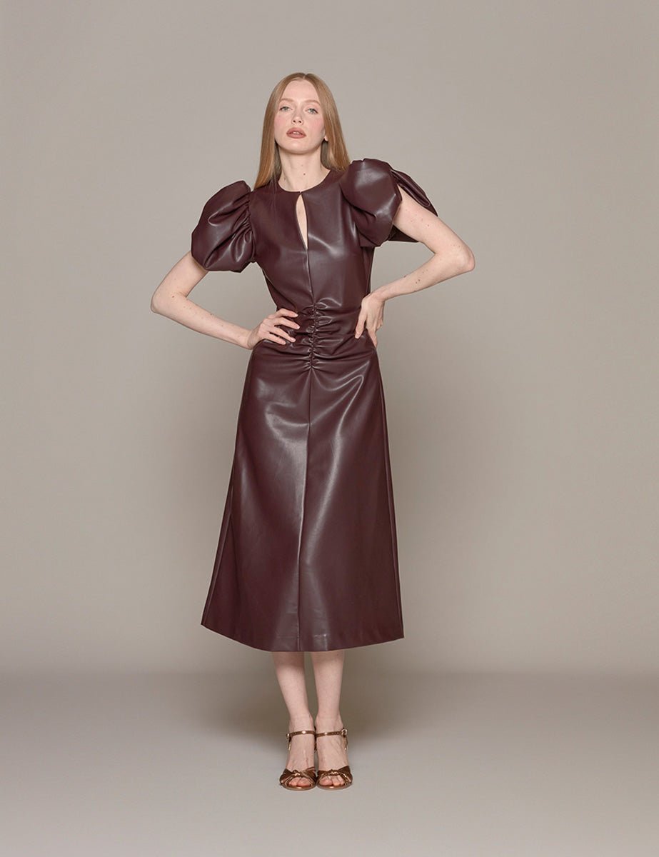 abito manica puff zinfandel - rotate - abito