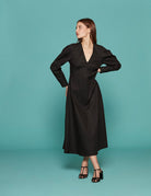 abito midi a - line black - mother of pearl - abito