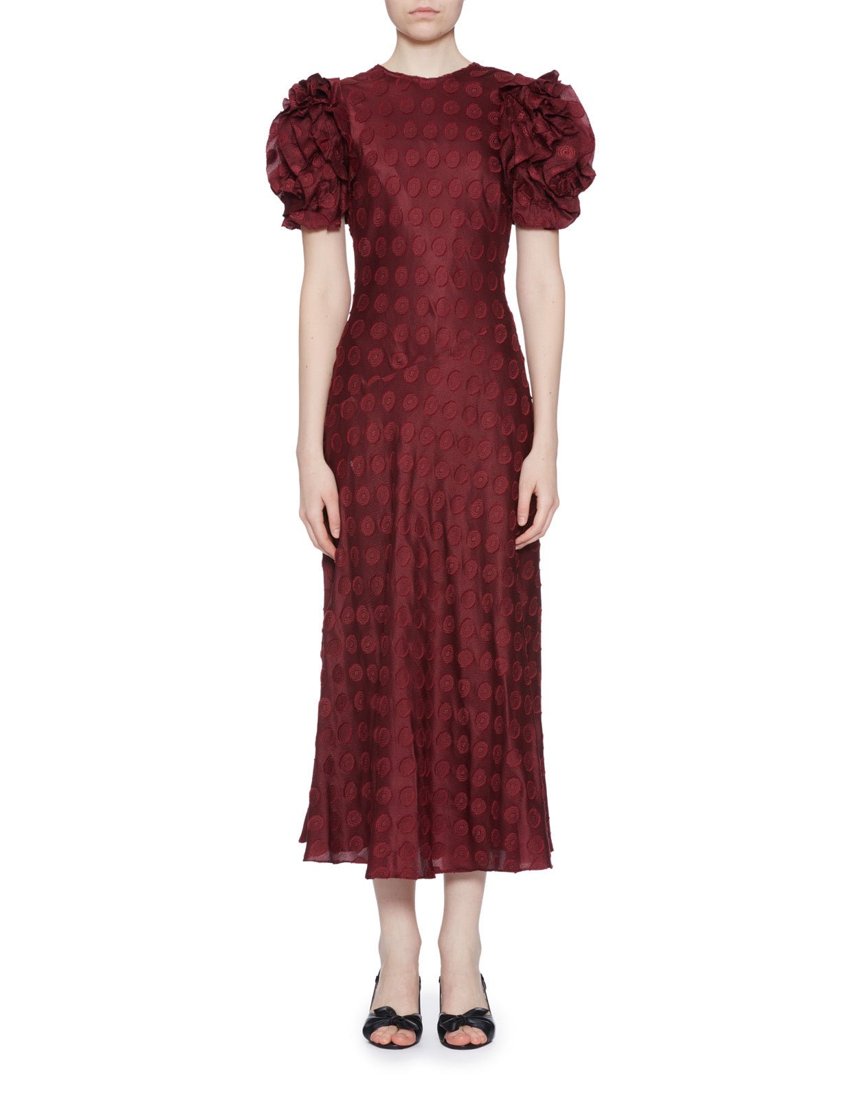 abito midi elvia jacquard claret - ulla johnson - abito