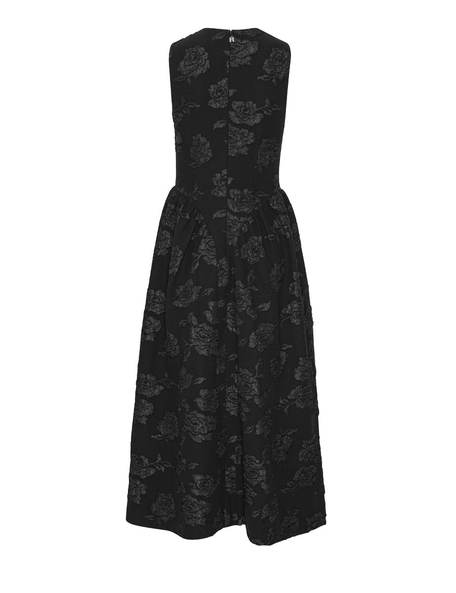 abito midi jacquard black - rotate - abito
