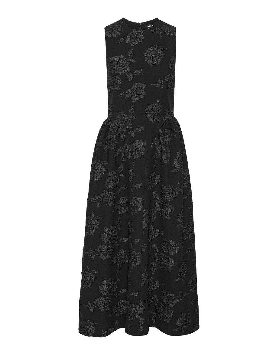 abito midi jacquard black - Frida SRL