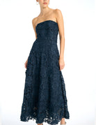 abito midi macramè navy - rotate - abito