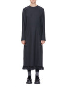 abito midi piume blu melange - plan c - abito