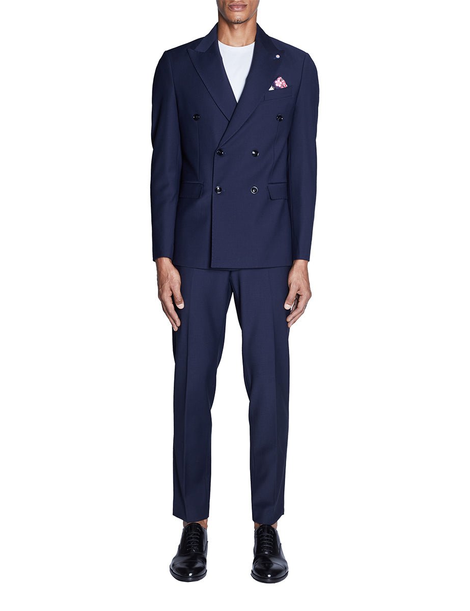 abito monopetto tessuto stretch blu - bharnaba - completo monopetto