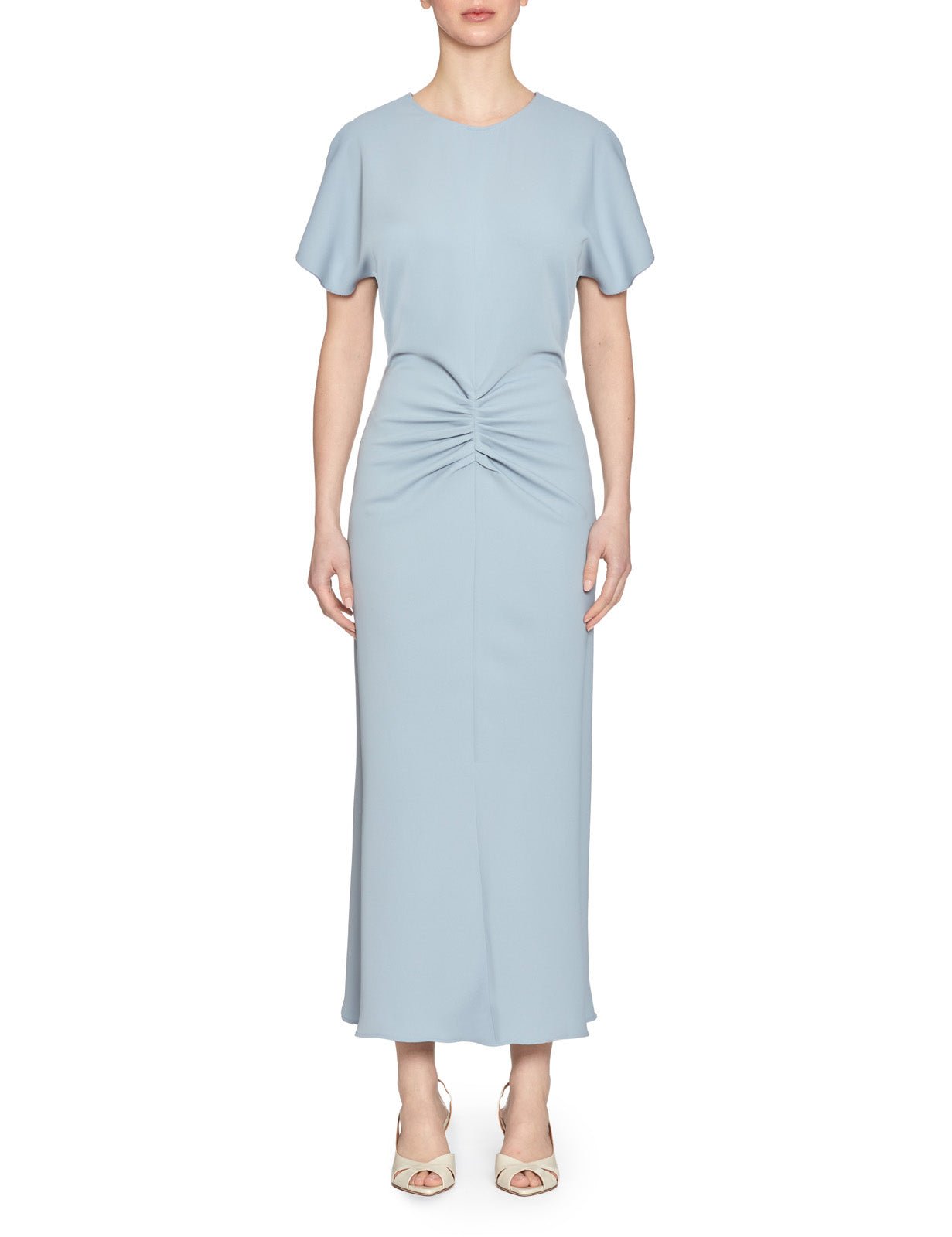 abito motivo arriccio vita polvere - blufrida - abito