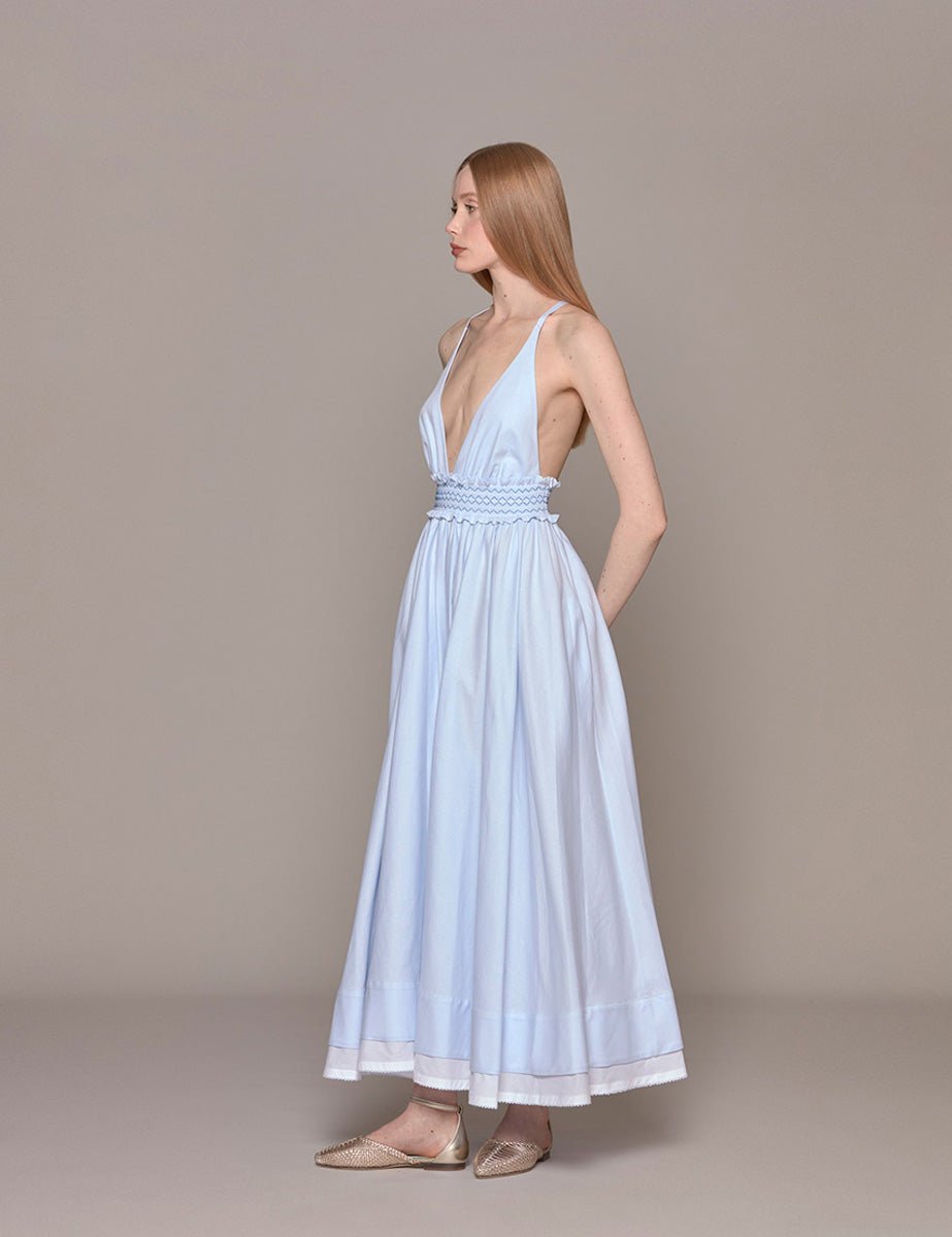 abito oxford heavenly azzurro - vivetta - abito