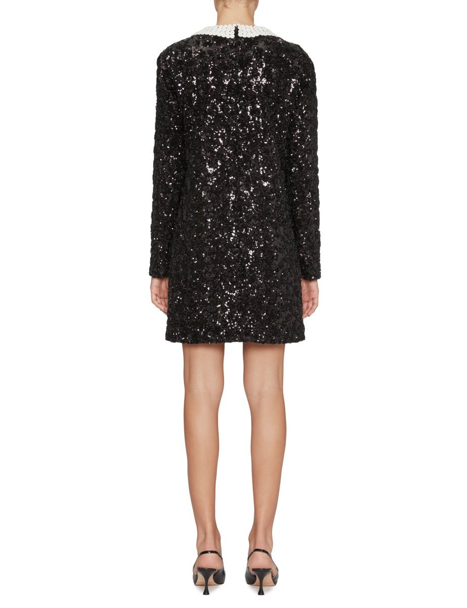 abito paillettes davantino crochet nero - n21 alessandro dell'acqua - abito