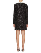abito paillettes davantino crochet nero - Frida SRL