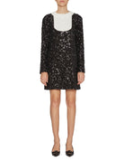 abito paillettes davantino crochet nero - Frida SRL