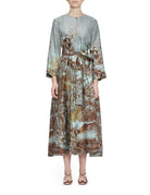 abito pinstriped floreale carta da zucchero - Frida SRL