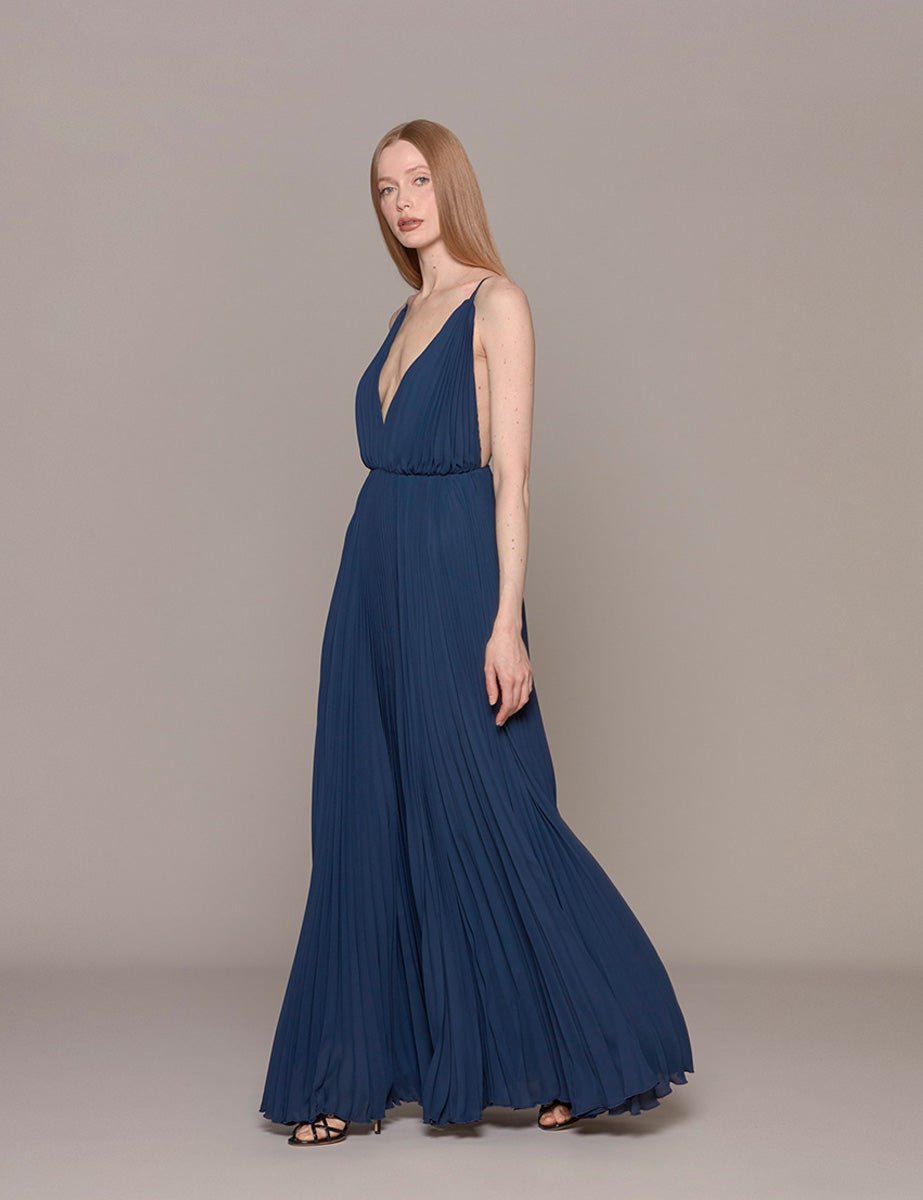 abito plisse blue mikado - vivetta - abito