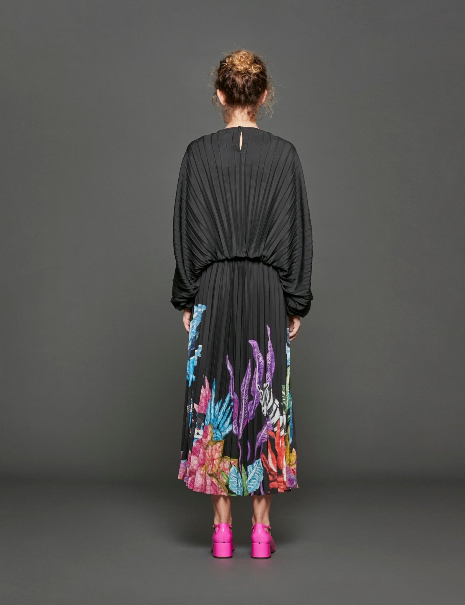 abito plisse nero - stella jean - abito