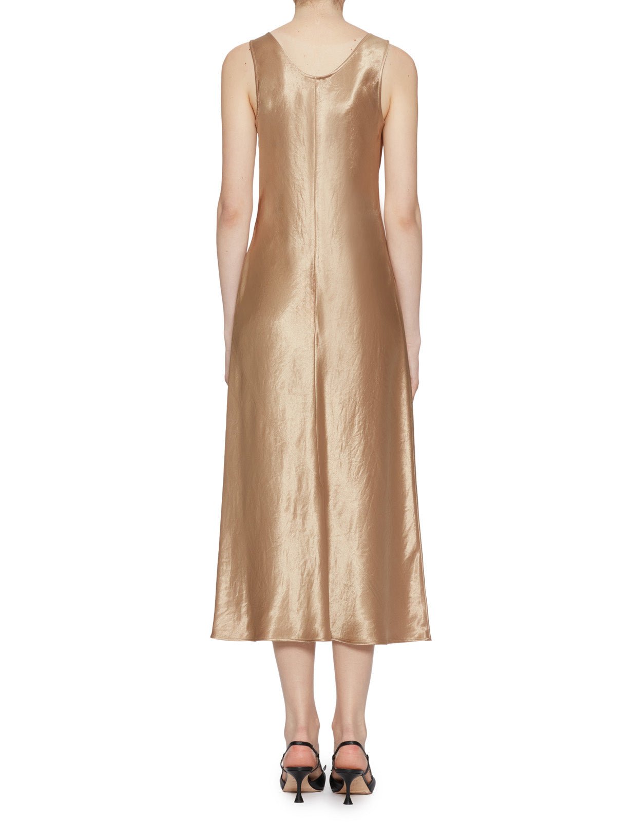 abito raso acetato oro - max mara - abito