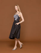 abito ricamo colombe nero - stella jean - abito