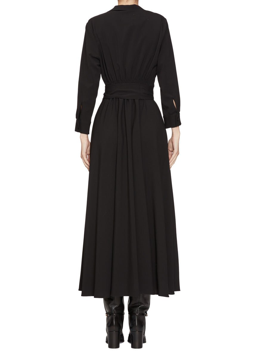 abito scollo revers nero - blufrida - abito