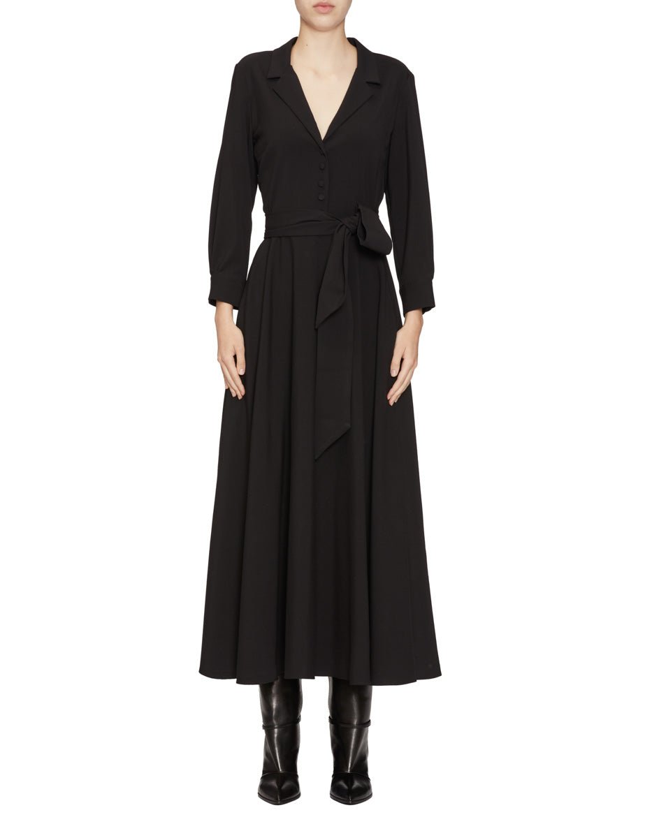 abito scollo revers nero - blufrida - abito