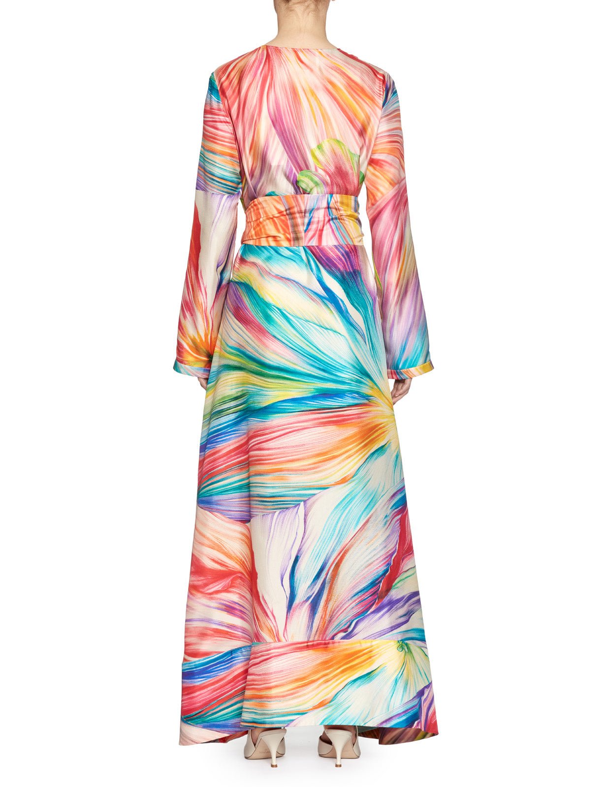 abito seta fantasia multicolor - co.go - abito