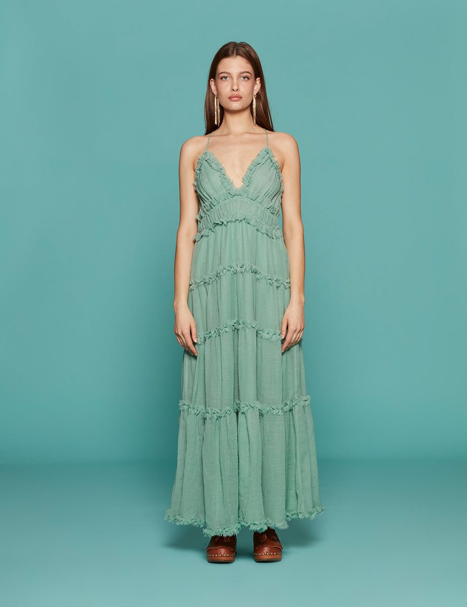 abito shyla gown sea glass - ulla johnson - abito
