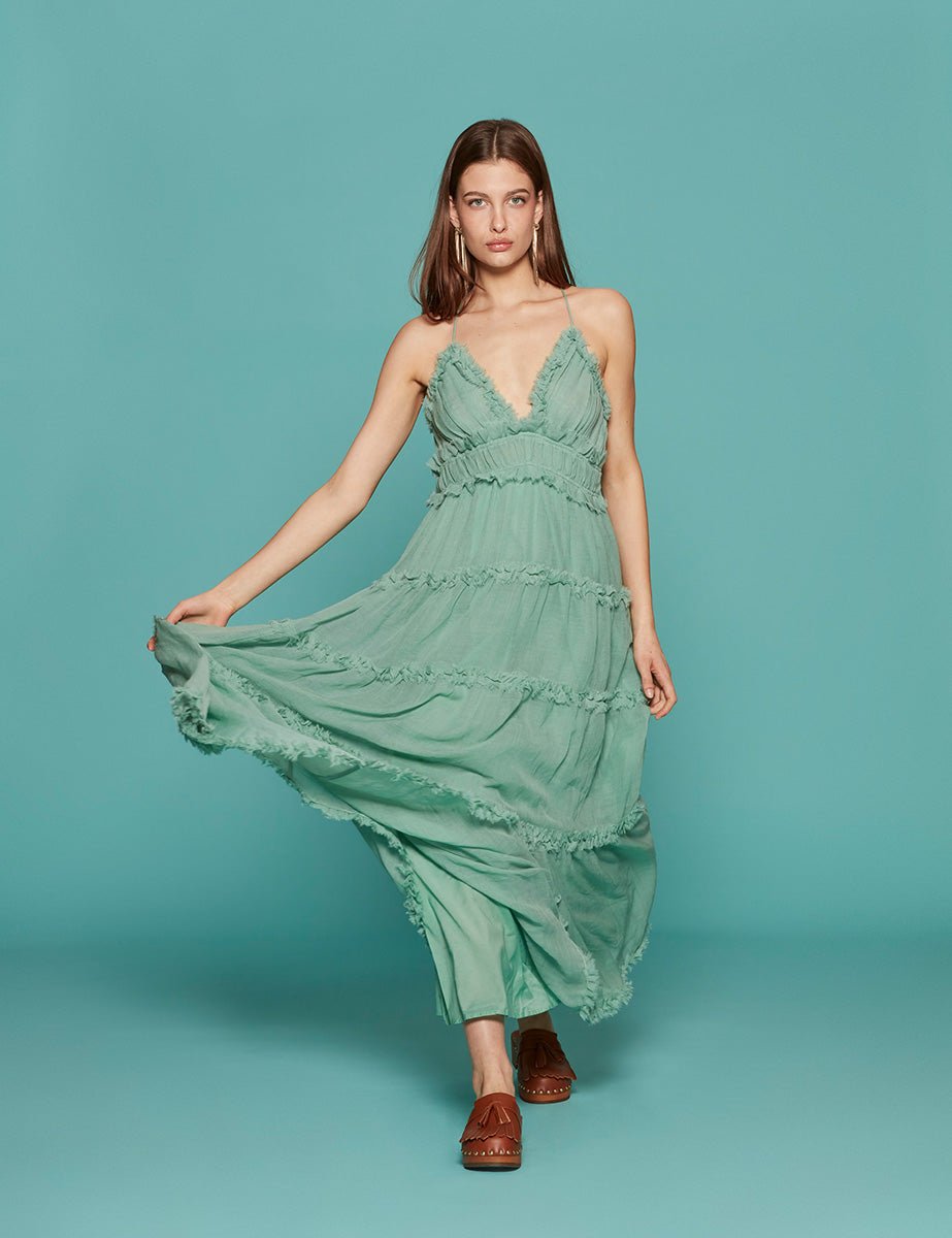 abito shyla gown sea glass - ulla johnson - abito