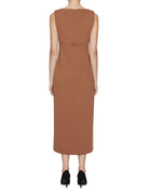 abito smanicato neoprene noce - mm by max mara - abito