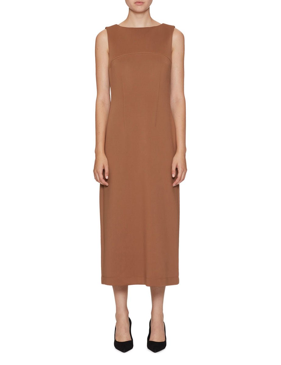 abito smanicato neoprene noce - mm by max mara - abito