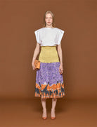 abito stampa giraffe giallo viola - stella jean - abito