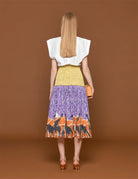 abito stampa giraffe giallo viola - stella jean - abito