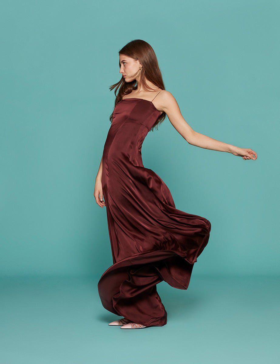 abito stretch silk satin cacao - forte forte - abito