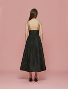 abito taffettas plisse nero - Frida SRL