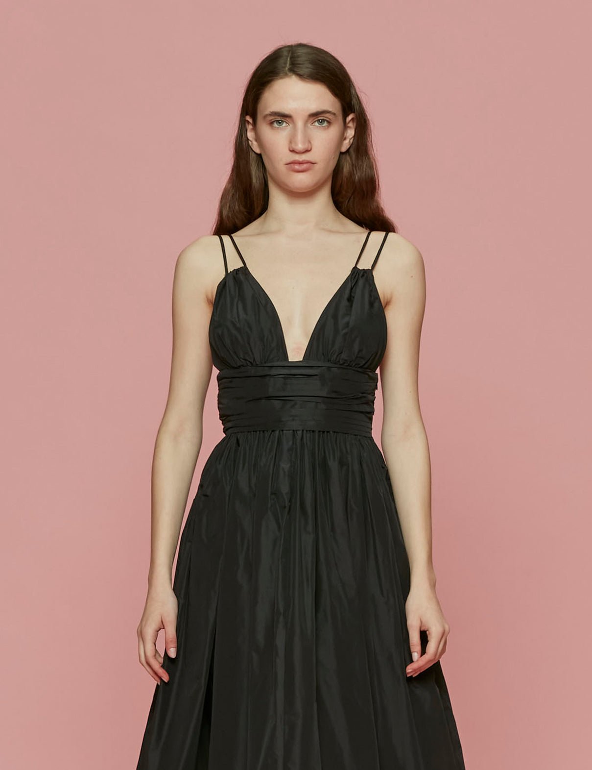 abito taffettas plisse nero - Frida SRL