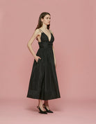 abito taffettas plisse nero - Frida SRL