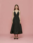 abito taffettas plisse nero - Frida SRL