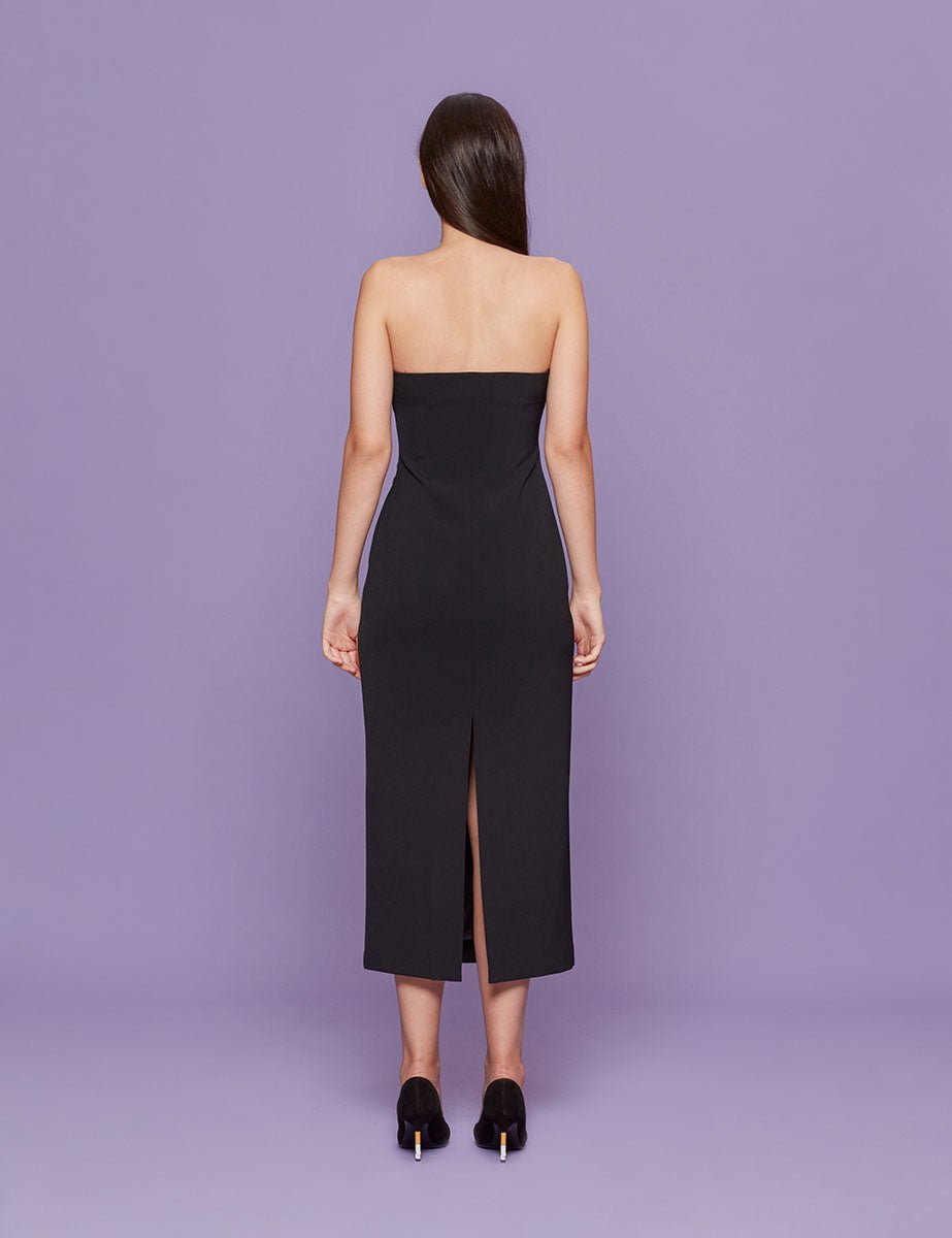 abito tubino crepe nero - blufrida - abito