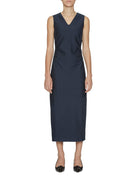 abito tubino gessato blu notte - Frida SRL