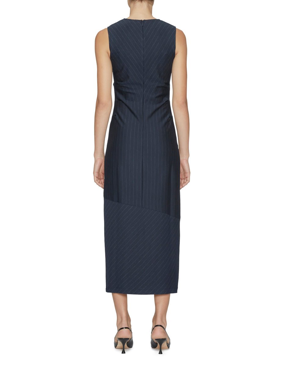 abito tubino gessato blu notte - Frida SRL