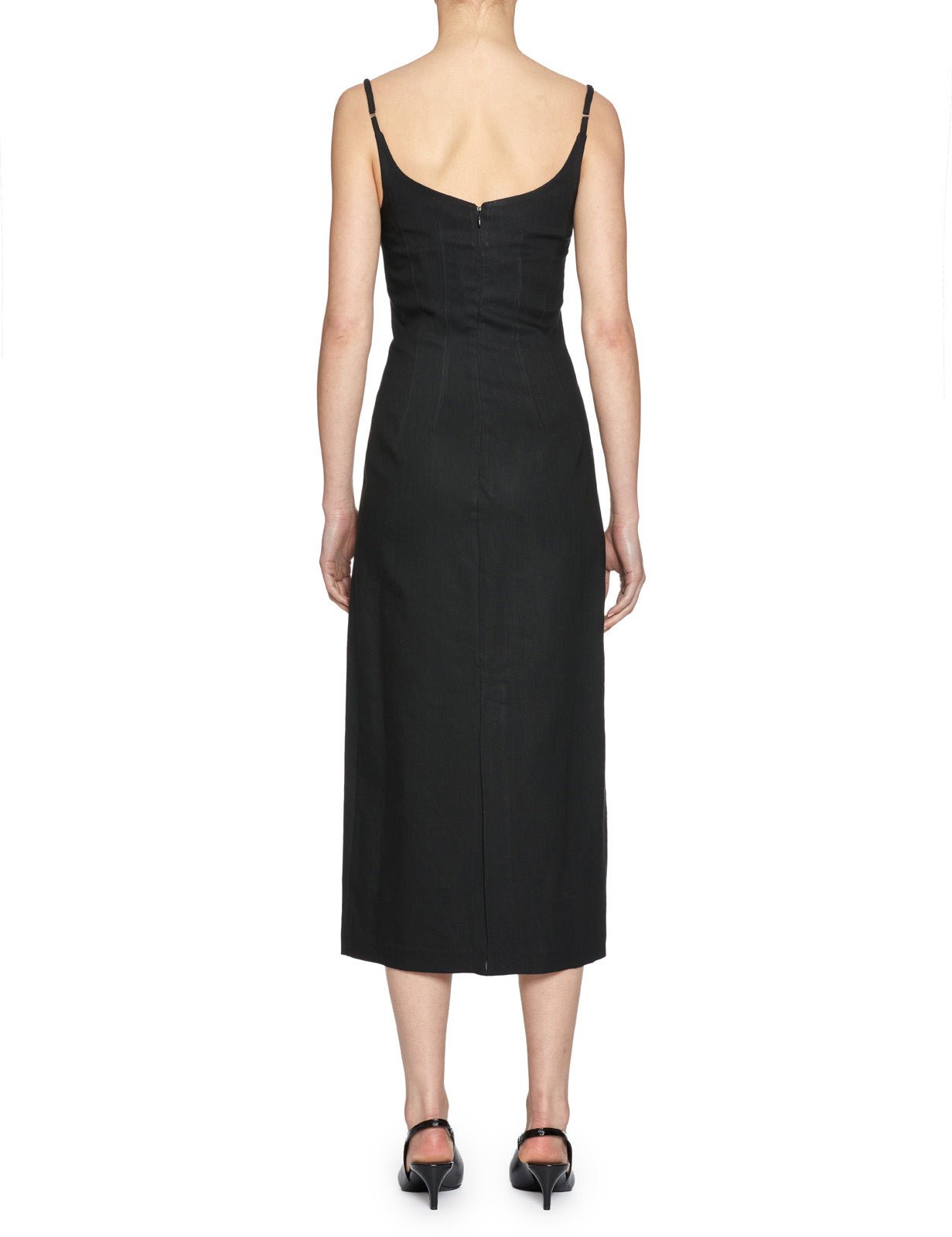 abito tubino lino stretch nero - alysi - abito