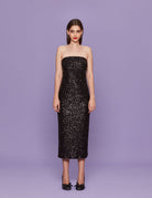abito tubino paillettes nero - Frida SRL
