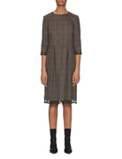 abito tubino tartan pizzo moro - blufrida - abito