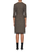 abito tubino tartan pizzo moro - blufrida - abito