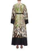 abito tunica green animalier - Frida SRL