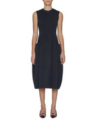 abito twill smanicato navy - tibi - abito
