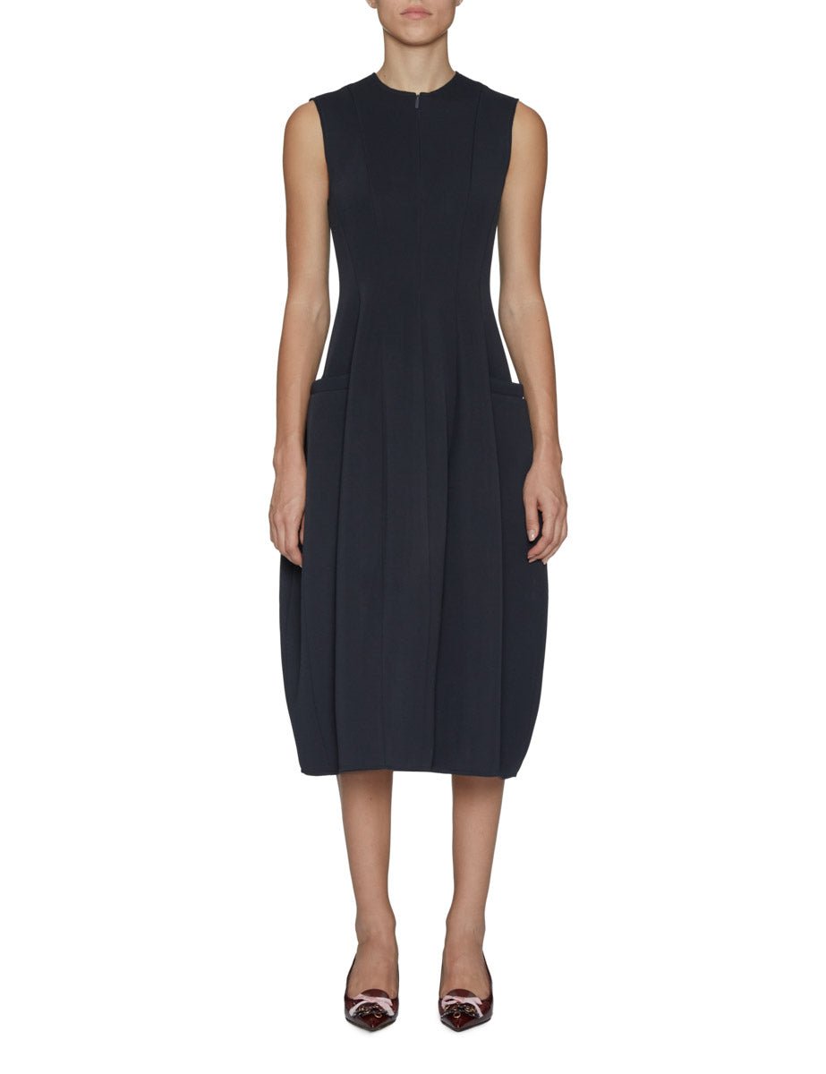 abito twill smanicato navy - tibi - abito