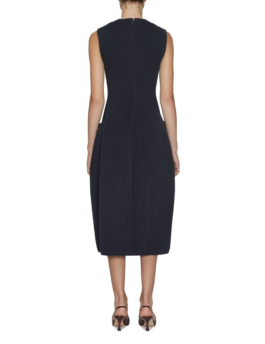 abito twill smanicato navy - tibi - abito
