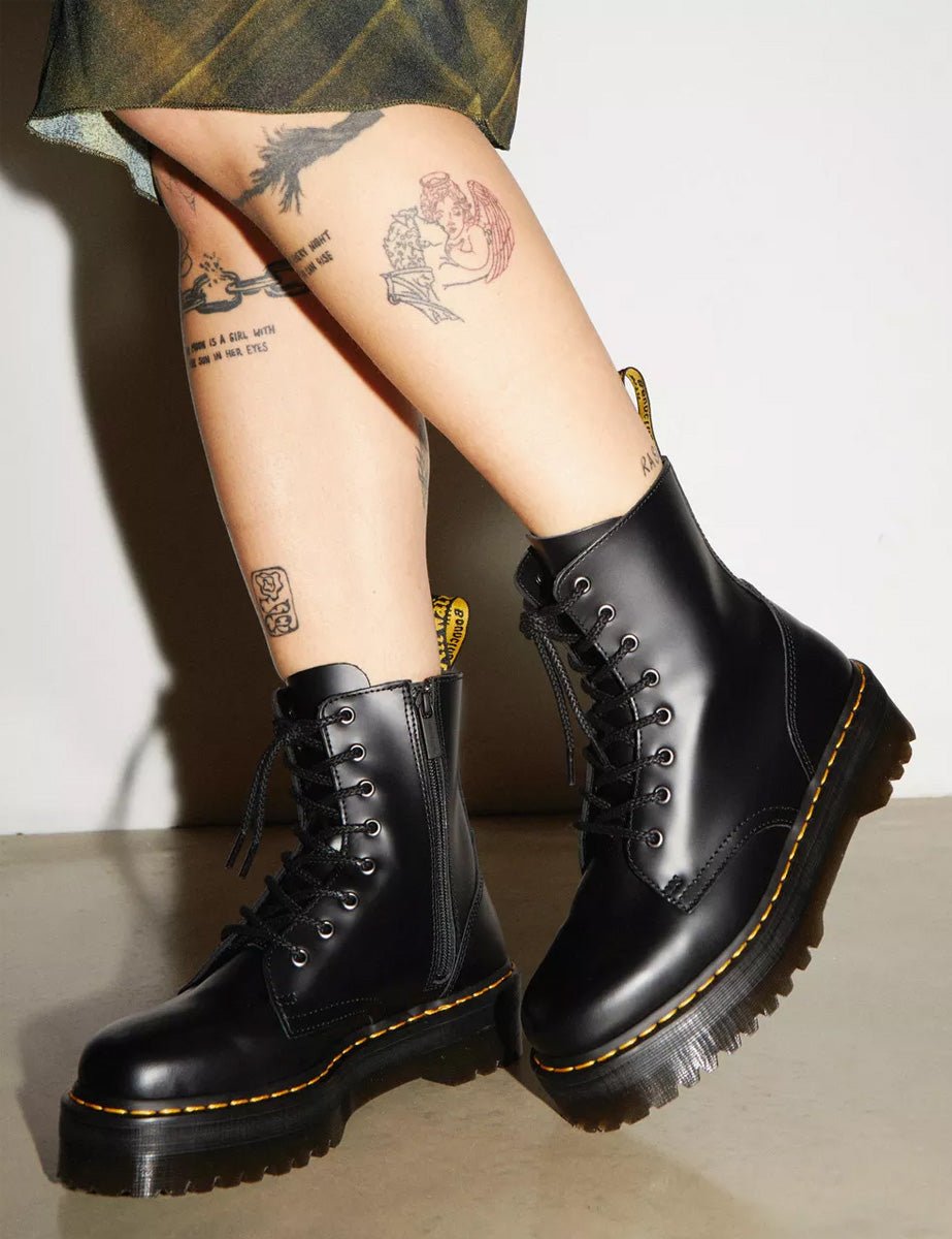 anfibio jadon black polished smooth - dr martens - anfibio