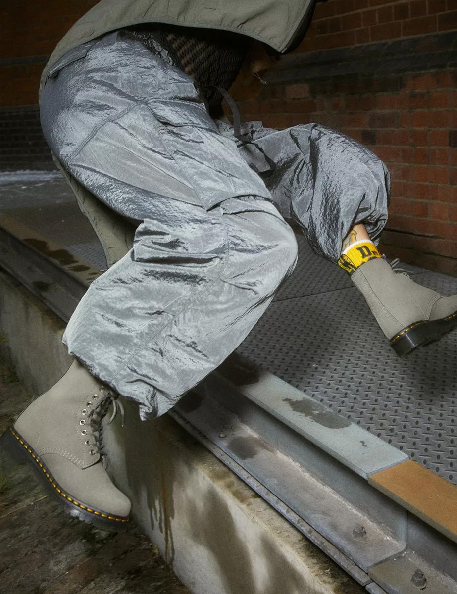 anfibio serena fur nickel grey - dr martens - anfibio