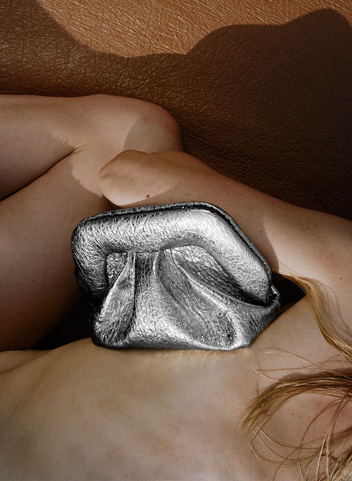 bag gea pineapple silver - the moire - clutch