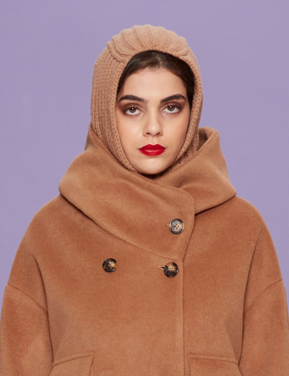 balaclava lana cachemire camoscio - Frida SRL