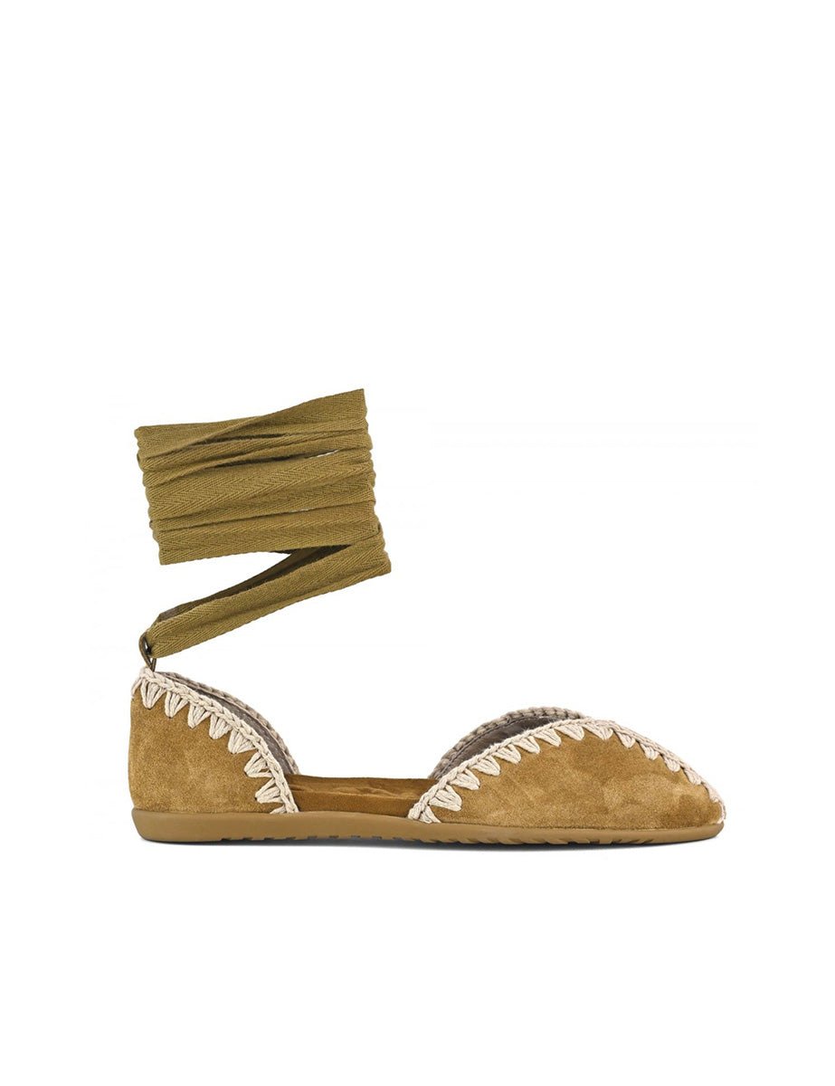 ballerina lace up cognac - mou - ballerina